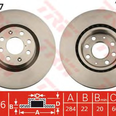 Kočioni disk TRW DF4737