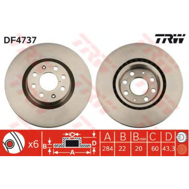 Kočioni disk TRW DF4737