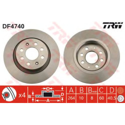Kočioni disk TRW DF4740