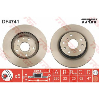 Kočioni disk TRW DF4741