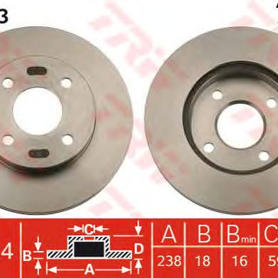 Kočioni disk TRW DF4743
