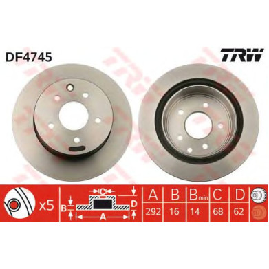 Kočioni disk TRW DF4745