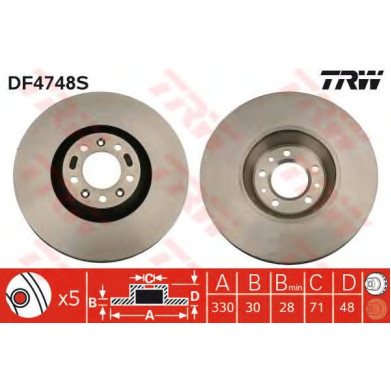 Kočioni disk TRW DF4748S