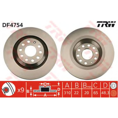 Kočioni disk TRW DF4754