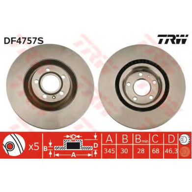 Kočioni disk TRW DF4757S