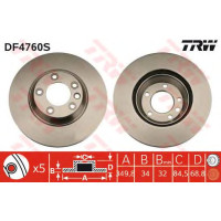Kočioni disk TRW DF4760S