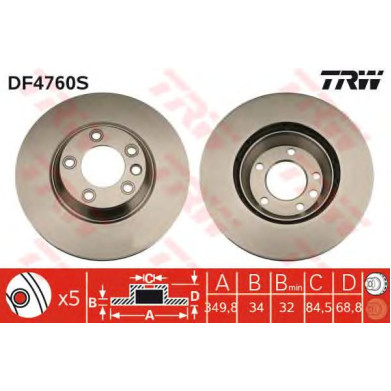 Kočioni disk TRW DF4760S