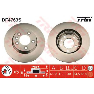 Kočioni disk TRW DF4763S