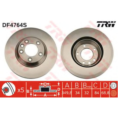 Kočioni disk TRW DF4764S