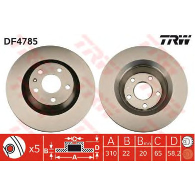 Kočioni disk TRW DF4785