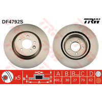Kočioni disk TRW DF4792S