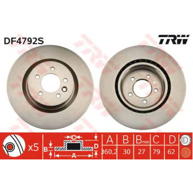 Kočioni disk TRW DF4792S