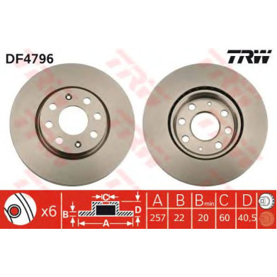 Kočioni disk TRW DF4796