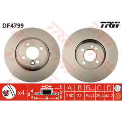 Kočioni disk TRW DF4799