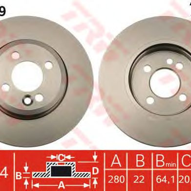 Kočioni disk TRW DF4799
