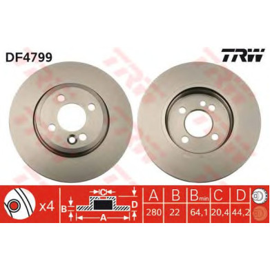 Kočioni disk TRW DF4799