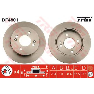 Kočioni disk TRW DF4801