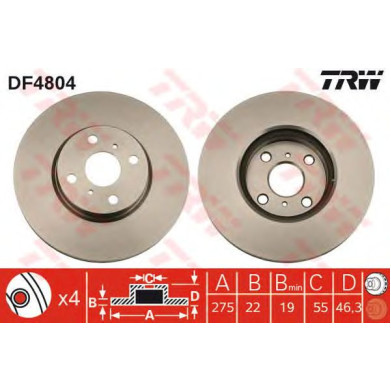 Kočioni disk TRW DF4804