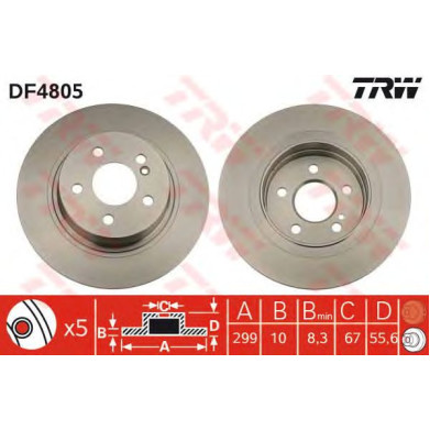 Kočioni disk TRW DF4805