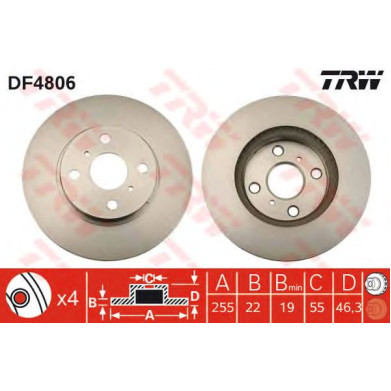 Kočioni disk TRW DF4806