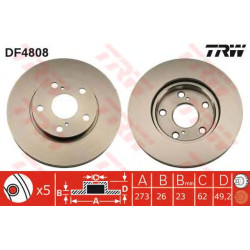 Kočioni disk TRW DF4808