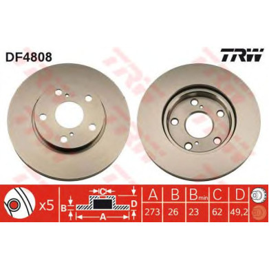 Kočioni disk TRW DF4808