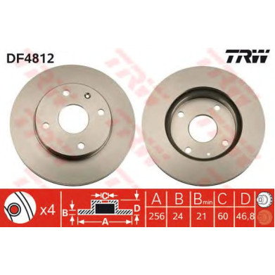 Kočioni disk TRW DF4812