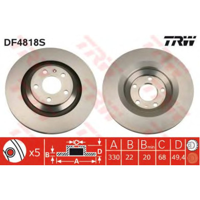 Kočioni disk TRW DF4818S