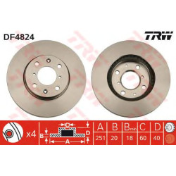Kočioni disk TRW DF4824