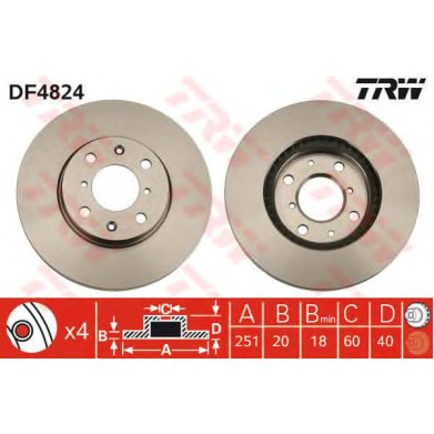 Kočioni disk TRW DF4824