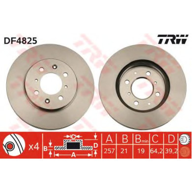 Kočioni disk TRW DF4825