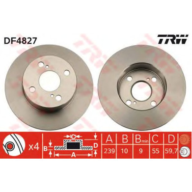 Kočioni disk TRW DF4827