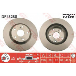 Kočioni disk TRW DF4828S