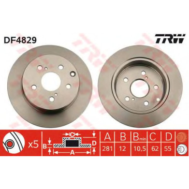 Kočioni disk TRW DF4829
