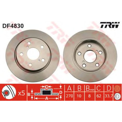 Kočioni disk TRW DF4830
