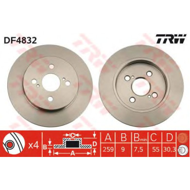 Kočioni disk TRW DF4832