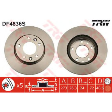 Kočioni disk TRW DF4836S