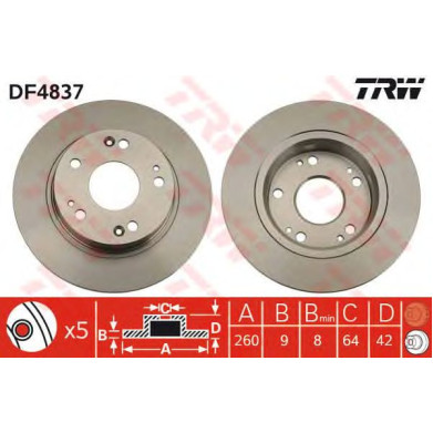 Kočioni disk TRW DF4837
