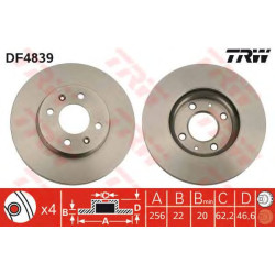 Kočioni disk TRW DF4839