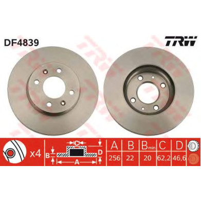 Kočioni disk TRW DF4839