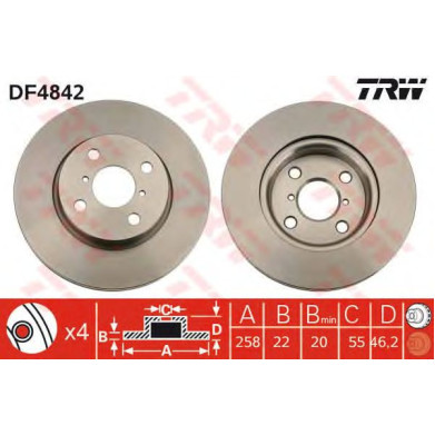 Kočioni disk TRW DF4842