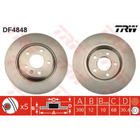 Kočioni disk TRW DF4848