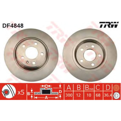 Kočioni disk TRW DF4848