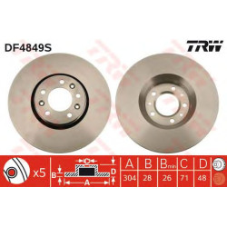 Kočioni disk TRW DF4849S