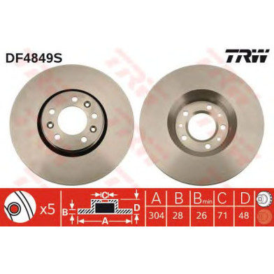 Kočioni disk TRW DF4849S