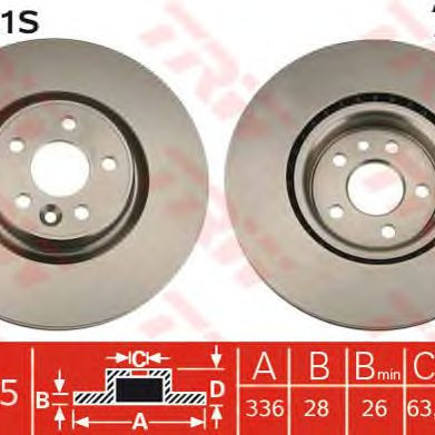 Kočioni disk TRW DF4851S