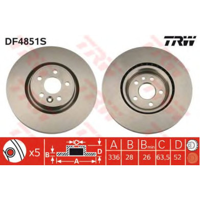 Kočioni disk TRW DF4851S