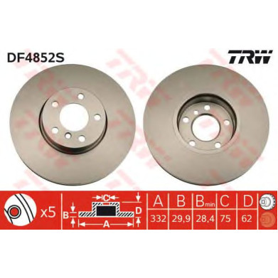 Kočioni disk TRW DF4852S