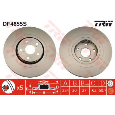 Kočioni disk TRW DF4855S