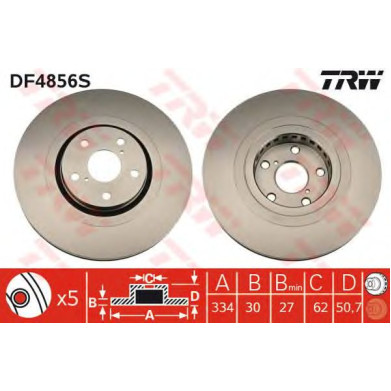 Kočioni disk TRW DF4856S